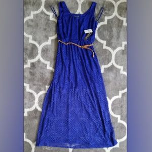 Belted Royal Blue Summer Dress